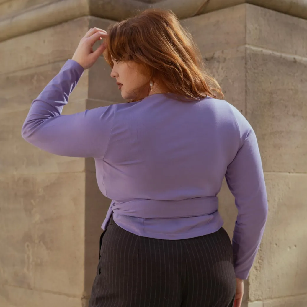 Organic Cotton Wrap Top - Lavender Fields