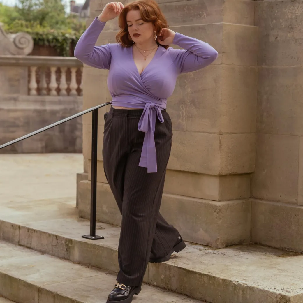 Organic Cotton Wrap Top - Lavender Fields