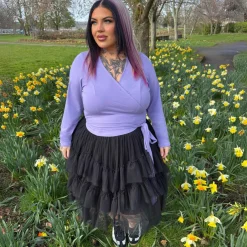 Organic Cotton Wrap Top - Lavender Fields