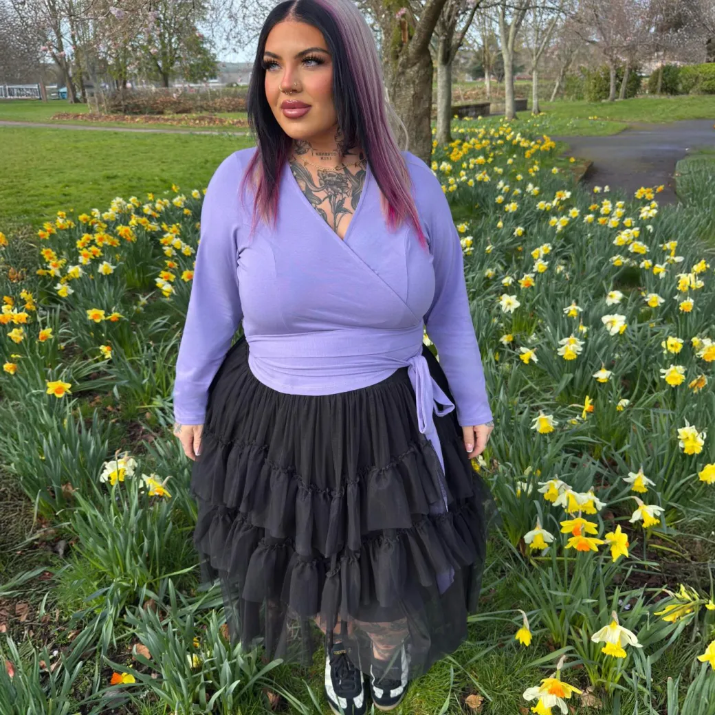Organic Cotton Wrap Top - Lavender Fields