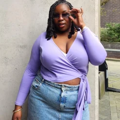 Organic Cotton Wrap Top - Lavender Fields