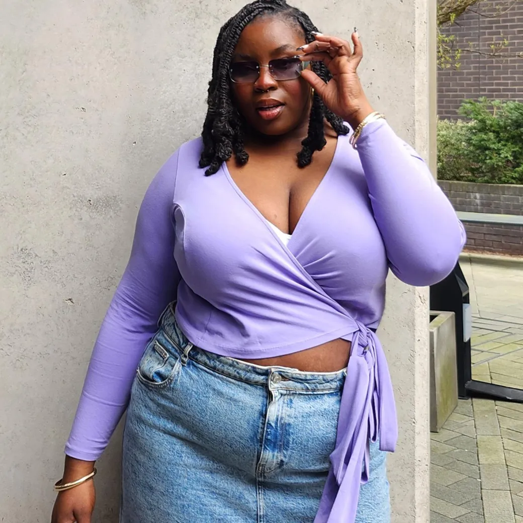 Organic Cotton Wrap Top - Lavender Fields