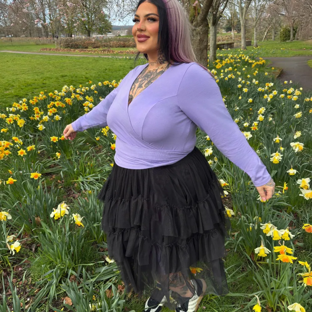 Organic Cotton Wrap Top - Lavender Fields