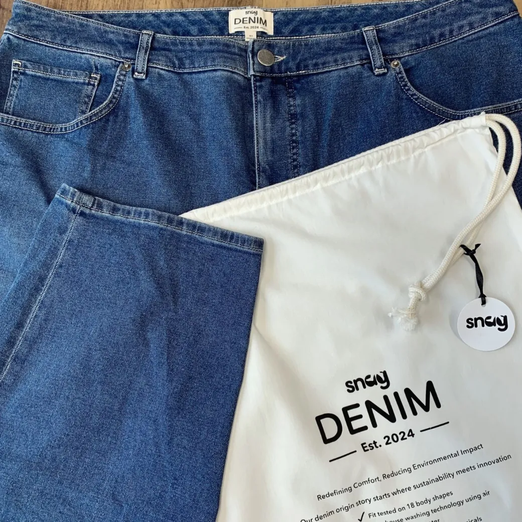 Organic Mom Jeans - Aegean