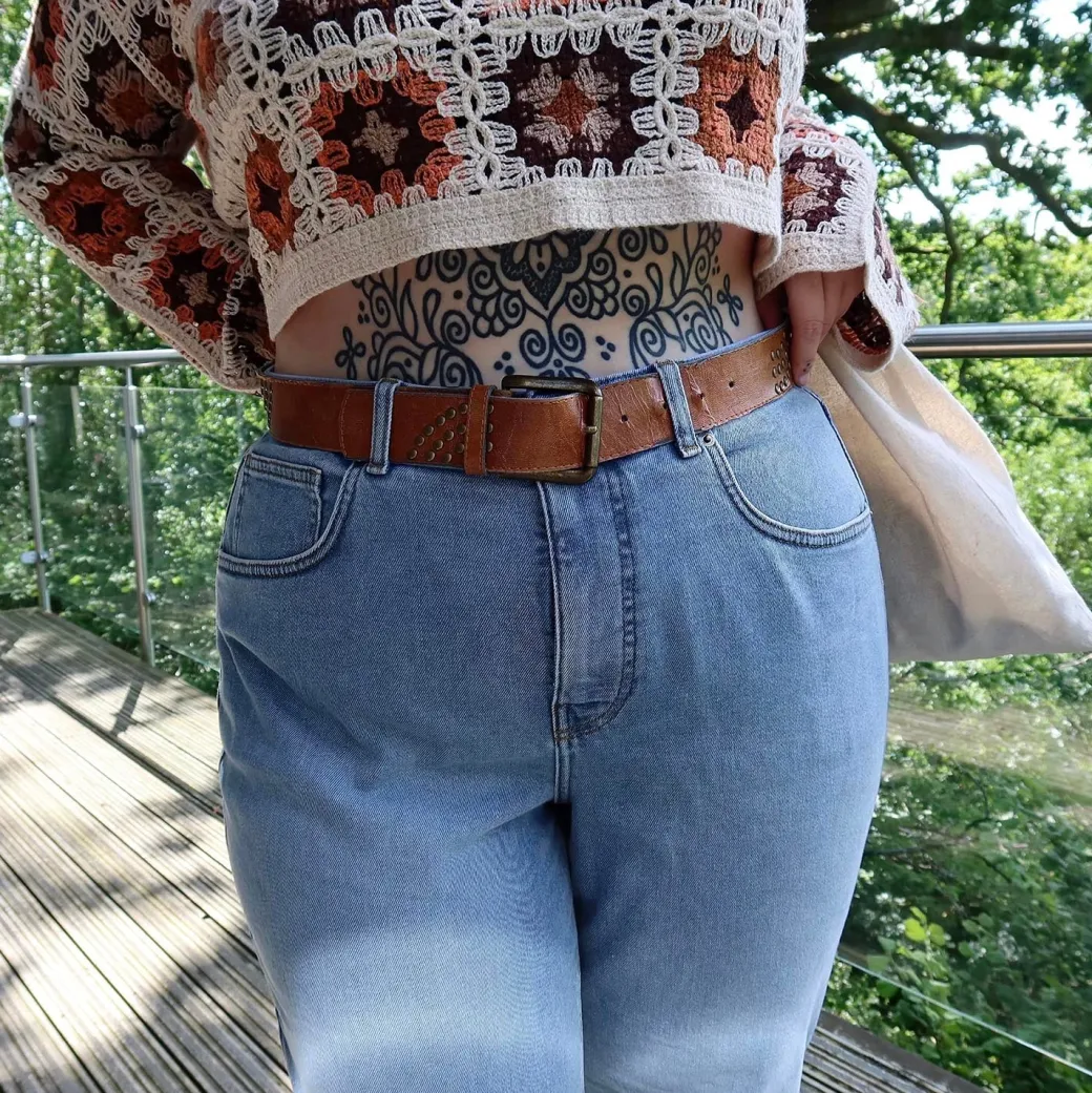 Organic Mom Jeans - Aegean