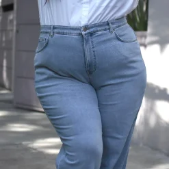 Organic Mom Jeans - Aegean