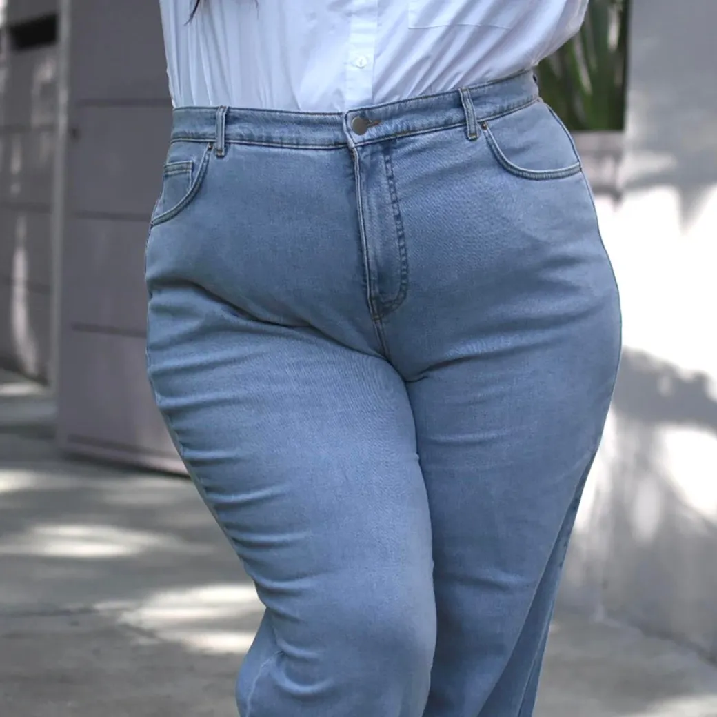 Organic Mom Jeans - Aegean