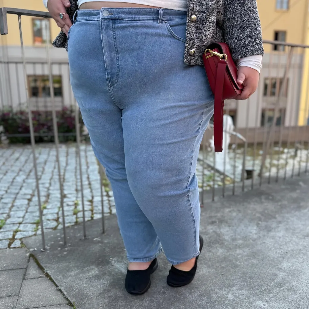 Organic Mom Jeans - Aegean