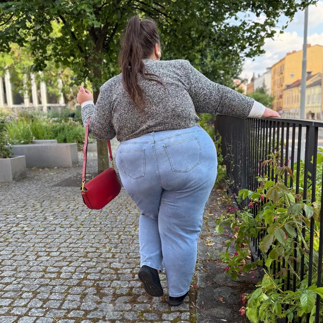 Organic Mom Jeans - Aegean
