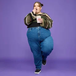 Organic Mom Jeans - Atlantic