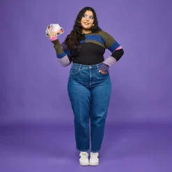 Organic Mom Jeans - Atlantic