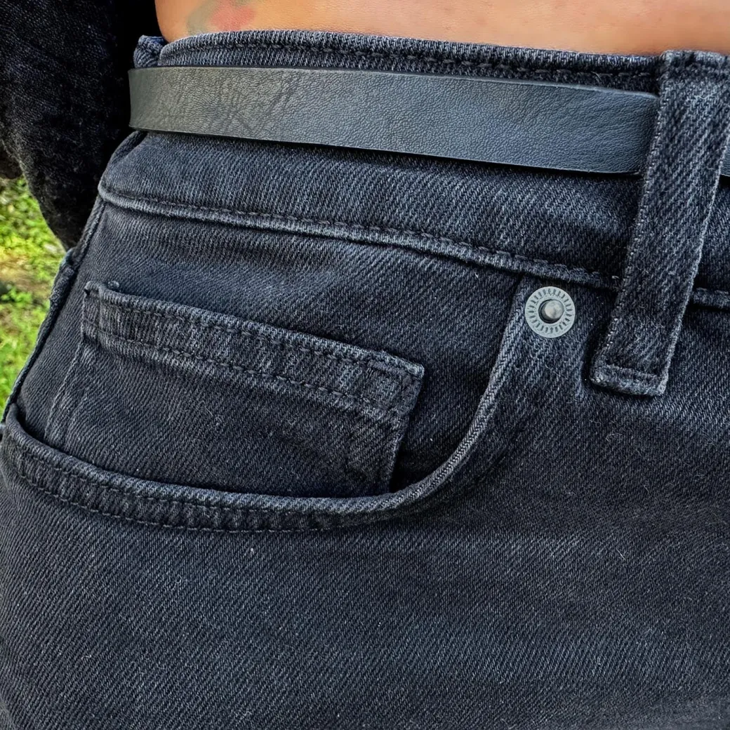 Organic Mom Jeans - Black Sea