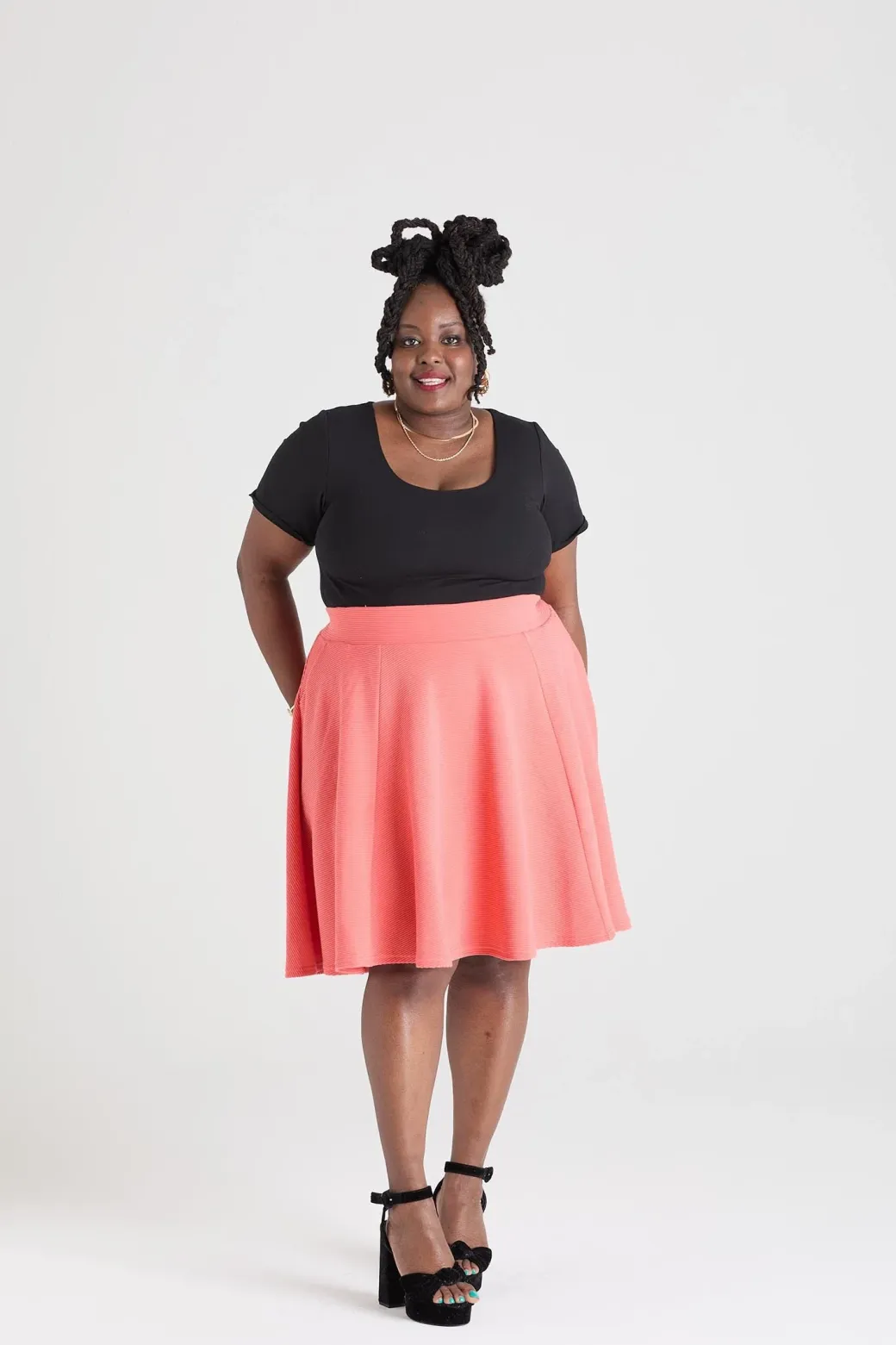 Ottoman Flare Skirt - Spiced Coral