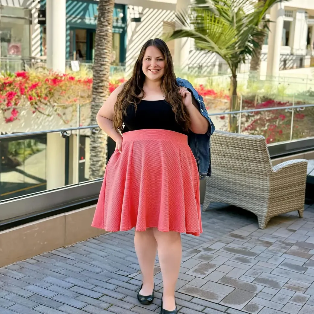 Ottoman Flare Skirt - Spiced Coral