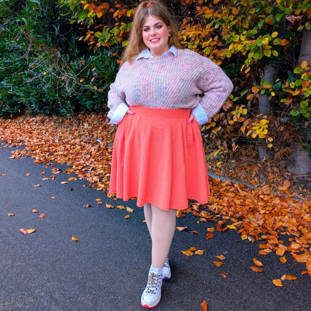 Ottoman Flare Skirt - Spiced Coral
