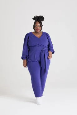 Ottoman Long Sleeve Wrap Jumpsuit - Aretha