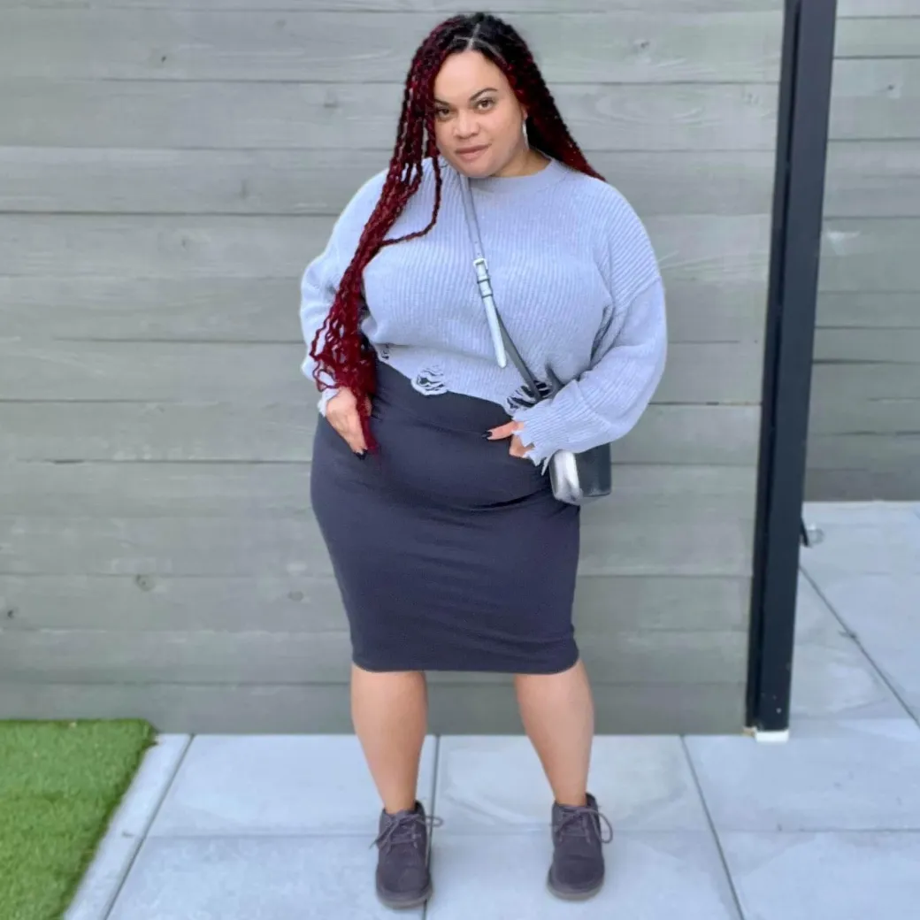 Pencil Skirt - Slate Grey