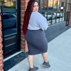 Pencil Skirt - Slate Grey