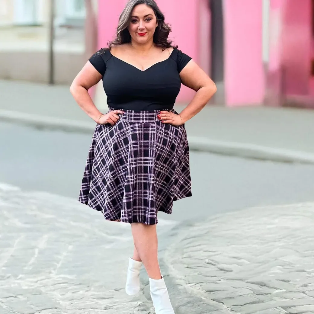 Plaid Flare Skirt - Moorland
