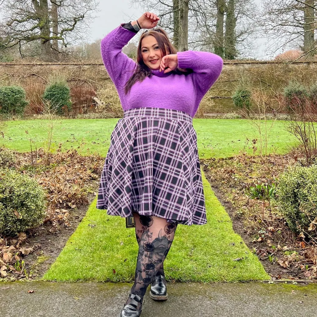 Plaid Flare Skirt - Moorland