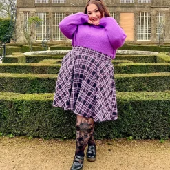 Plaid Flare Skirt - Moorland
