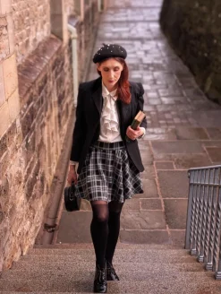 Plaid Mini-Flare Skirt - Cairn