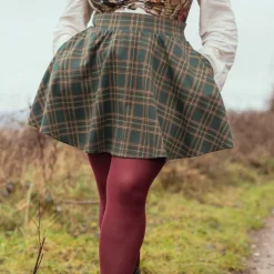 Plaid Mini-Flare Skirt - Glenfern