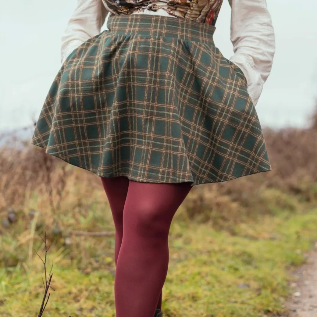 Plaid Mini-Flare Skirt - Glenfern