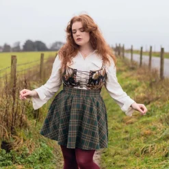 Plaid Mini-Flare Skirt - Glenfern