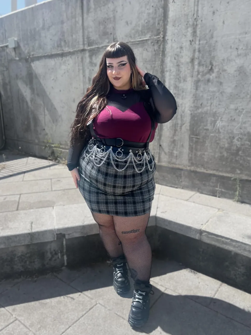 Plaid Mini Skirt - Black & Grey