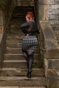 Plaid Mini Skirt - Black & Grey
