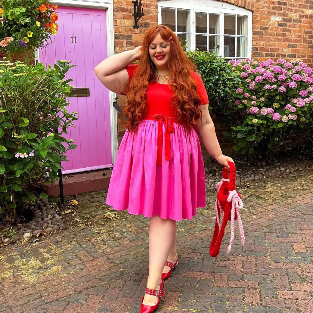 Poplin Tee Dress - Sangria/Pink Lady