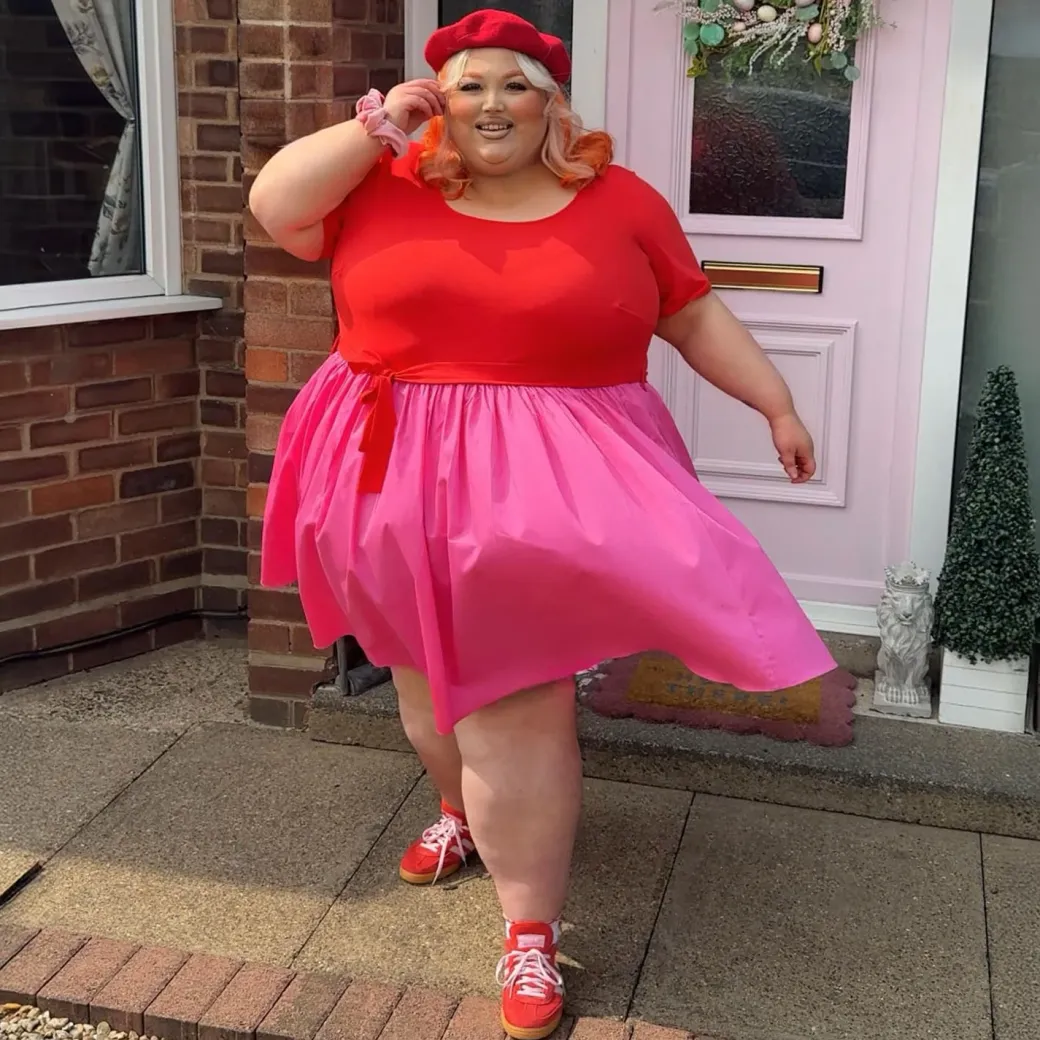 Poplin Tee Dress - Sangria/Pink Lady