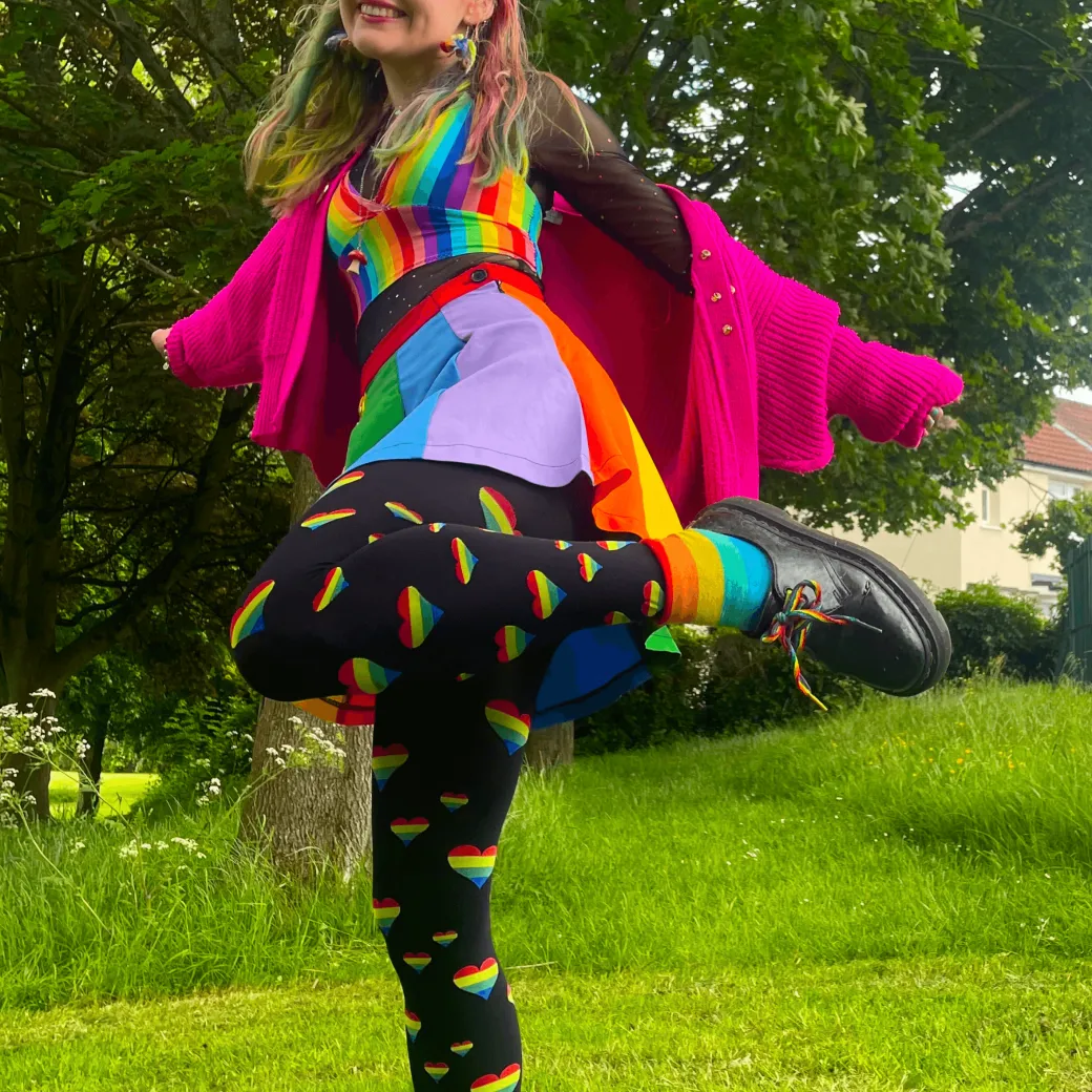 Pride Rainbow Heart Tights - Love is Love