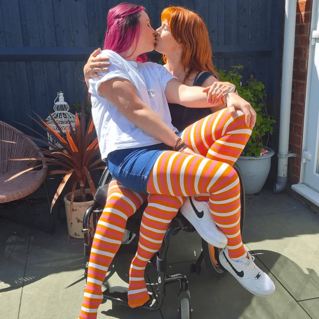 Pride Striped Tights - Ruby