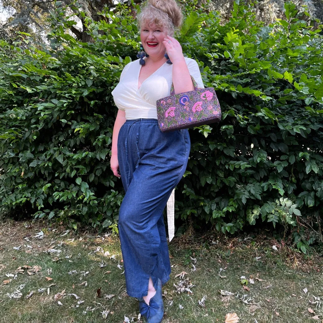 Relaxed Chambray Trousers - Denim