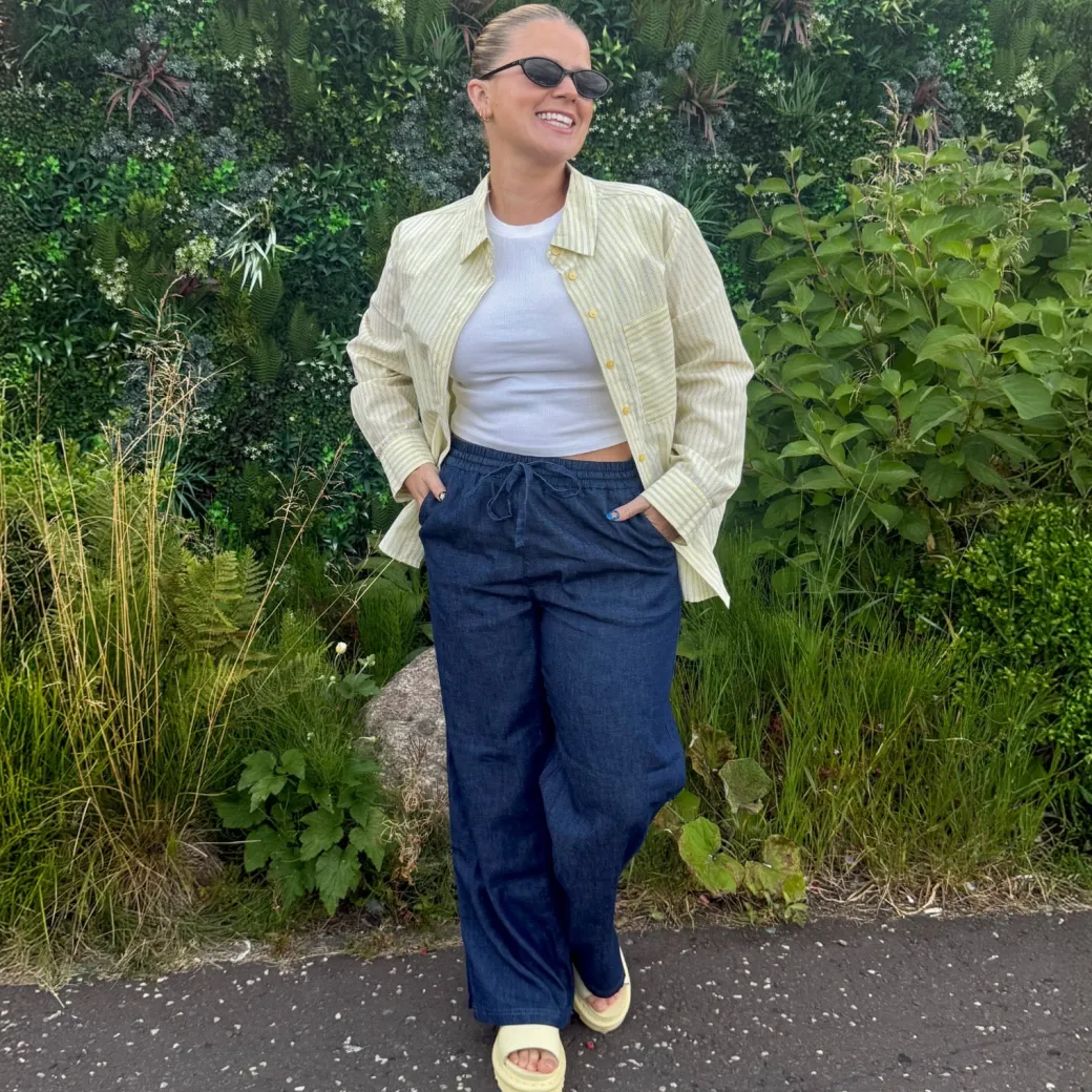 Relaxed Chambray Trousers - Denim