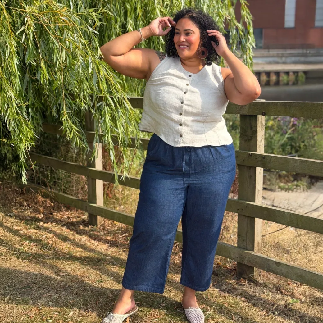 Relaxed Chambray Trousers - Denim