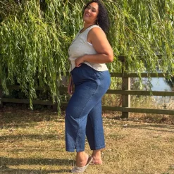 Relaxed Chambray Trousers - Denim