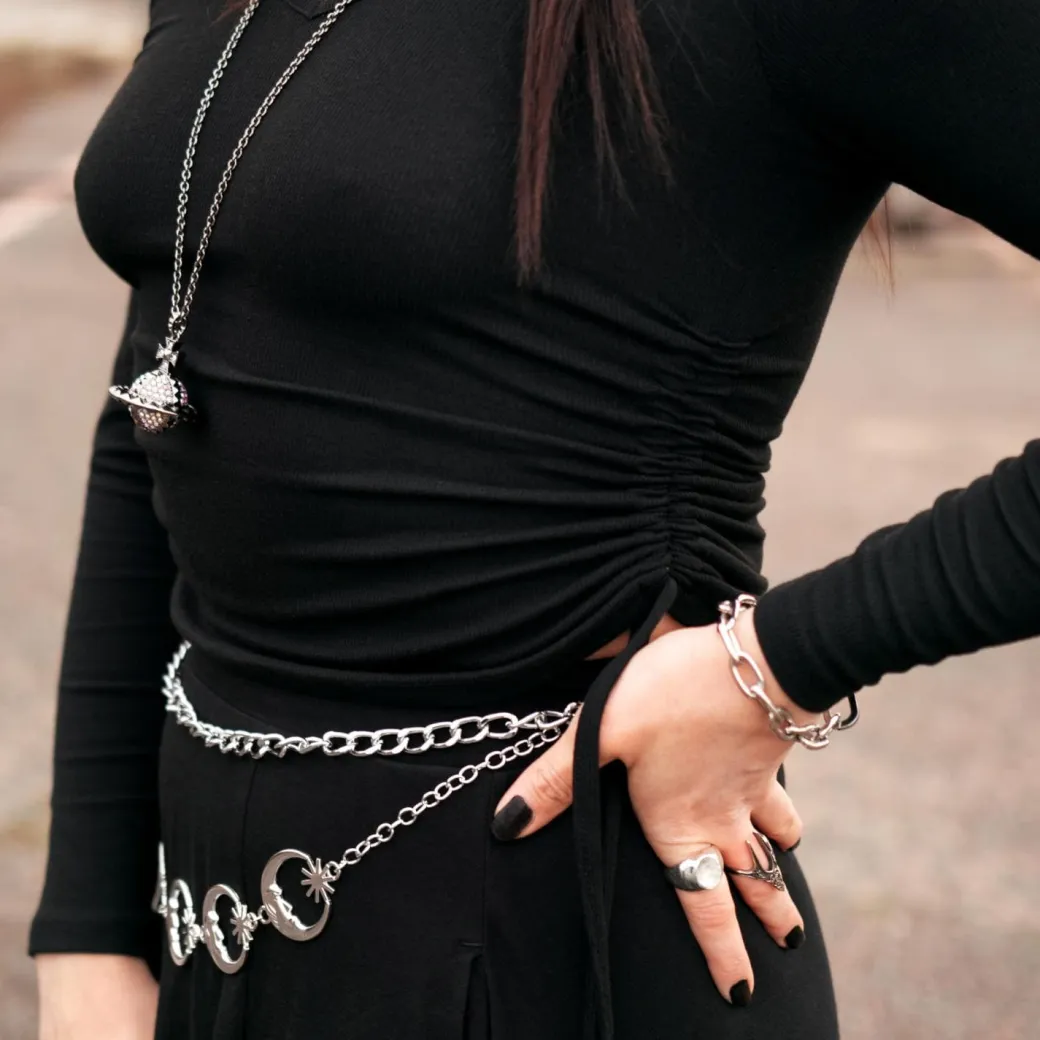 Ruched Rib Top - Black