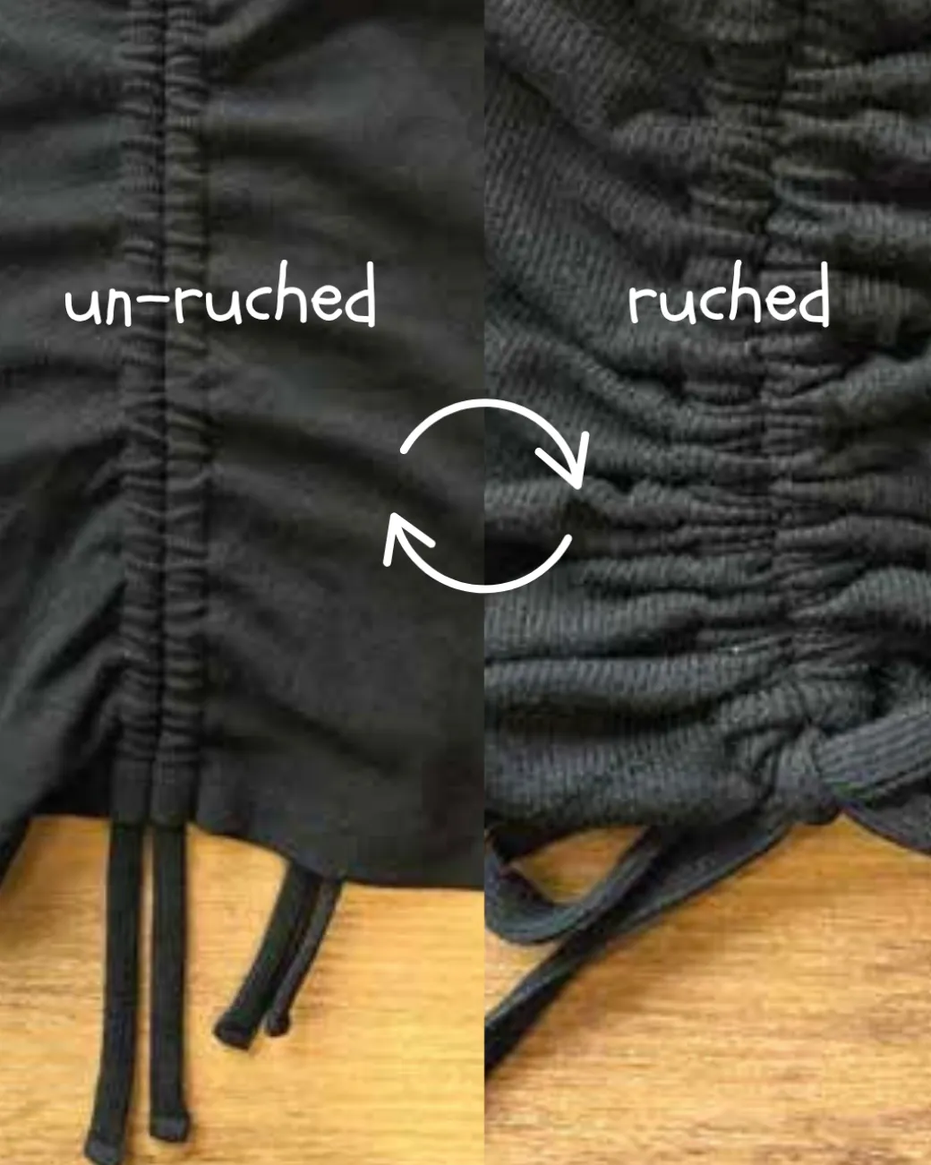 Ruched Rib Top - Black
