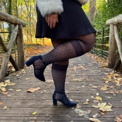 Seoul Chic Faux Sock Tights - Navy