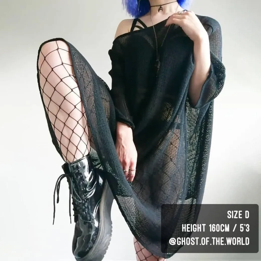 Sharkies Wide Fishnets - Black