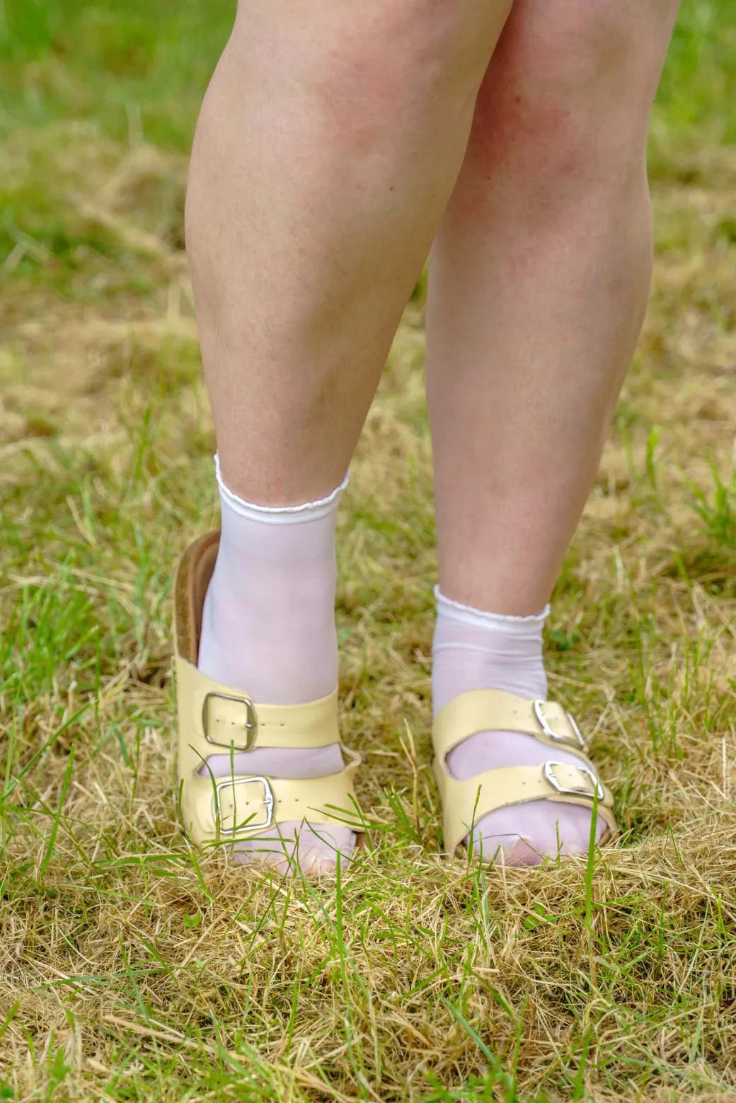 Sheer Nylon Ankle Socks - White