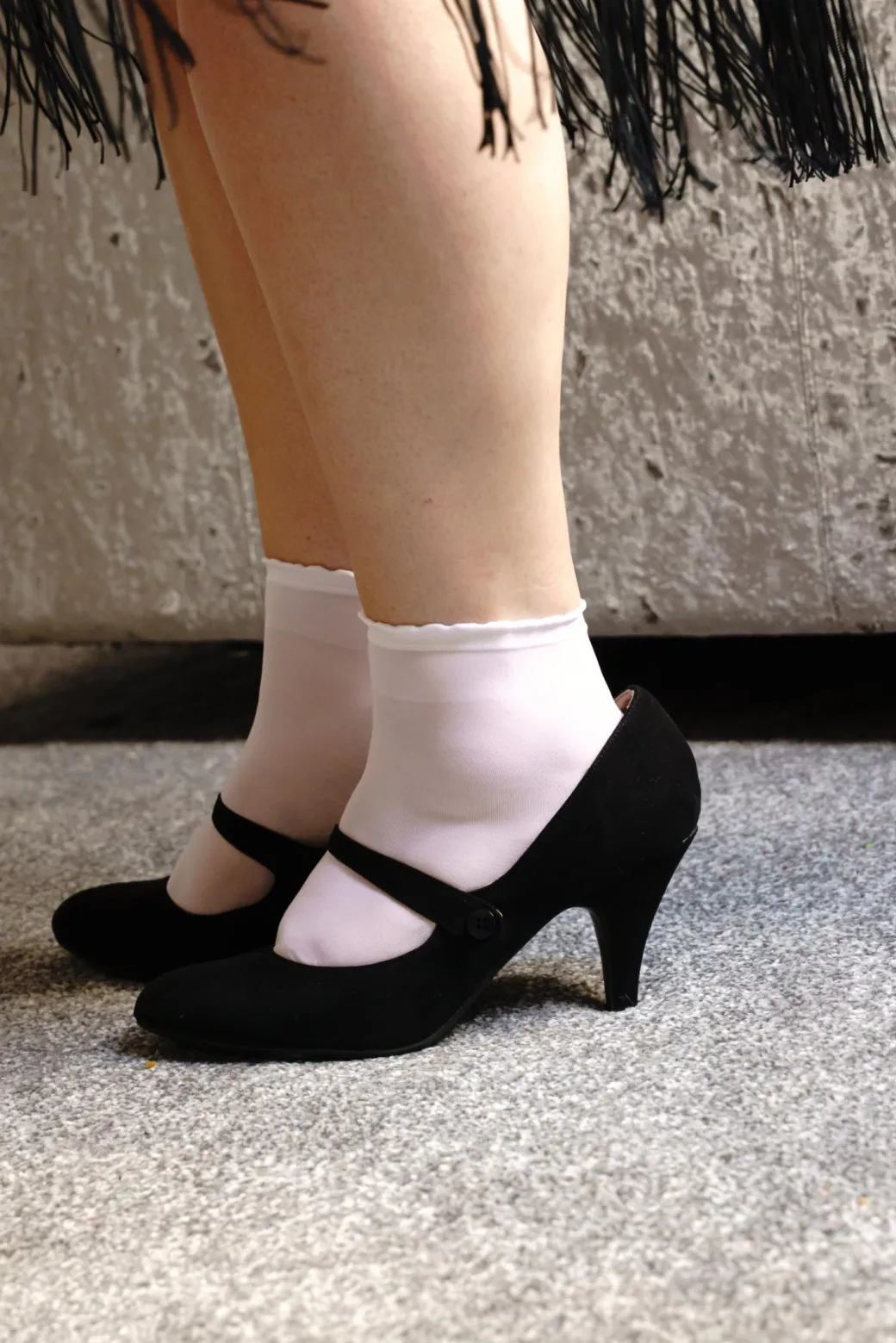 Sheer Nylon Ankle Socks - White