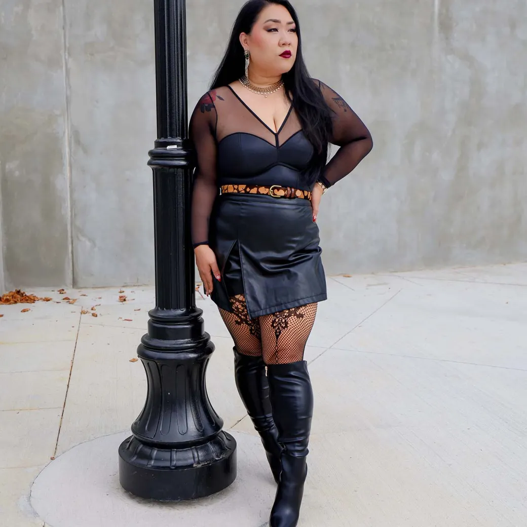 Siren Faux Leather Bodysuit
