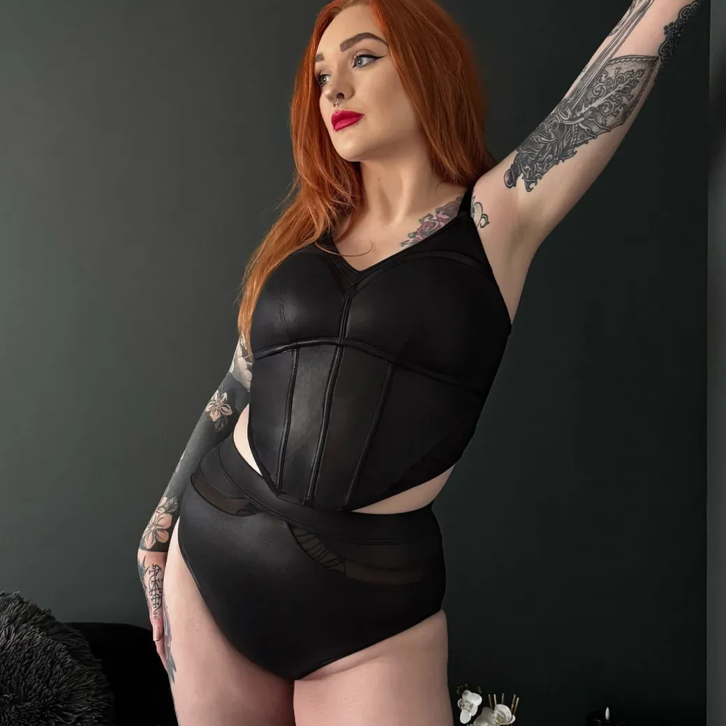 Siren Faux Leather Full Briefs - Black
