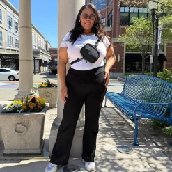 Squat-Proof Kick Flare Leggings - Black