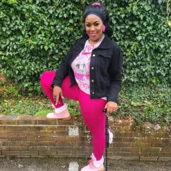 Squat Proof Leggings (Short) - Raspberry Pie