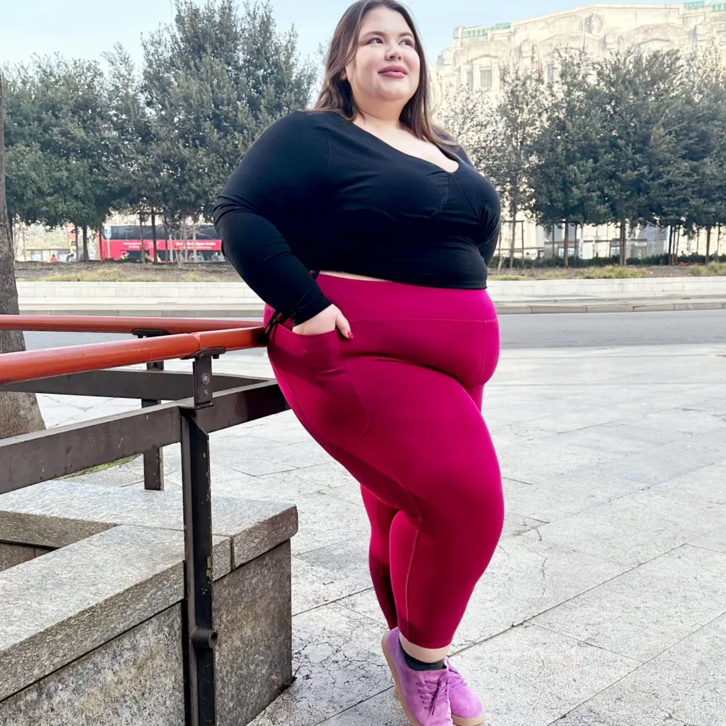 Squat Proof Leggings (Short) - Raspberry Pie